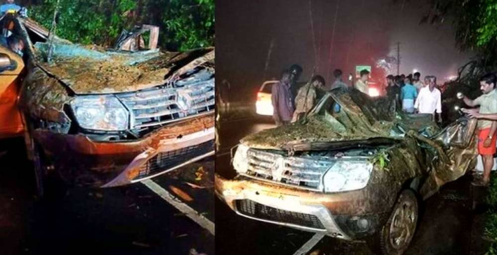 idukki landslide fell car death